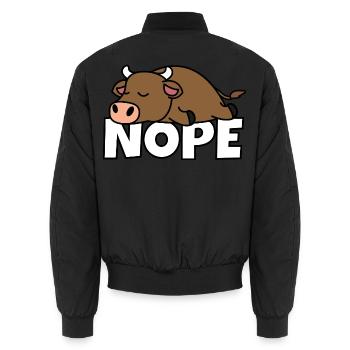Fauler Stier Bauer Landwirt Nope Not Today - Unisex Bomberjacke - Schwarz - Hinten - AI Model Male 185 light (185cm)
