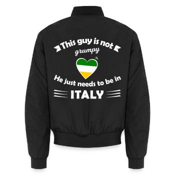 Dieser Typ braucht Italien - Unisex Bomberjacke - Schwarz - Hinten - AI Model Male 185 light (185cm)