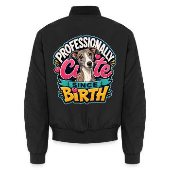 Whippet - Unisex Bomberjacke - Schwarz - Hinten - AI Model Male 185 light (185cm)