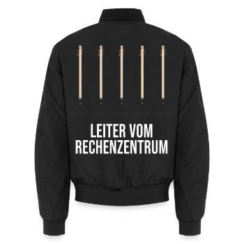 Gärtner Rechenzentrum Gartenarbeit Schrebergarten - Unisex Bomberjacke - Schwarz - Hinten - AI Model Male 185 light (185cm)