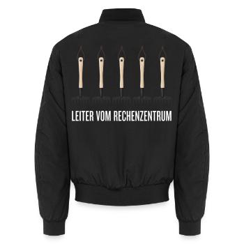 Leiter vom Rechenzentrum Gartenoutfit Gartenarbeit - Unisex Bomberjacke - Schwarz - Hinten - AI Model Male 185 light (185cm)