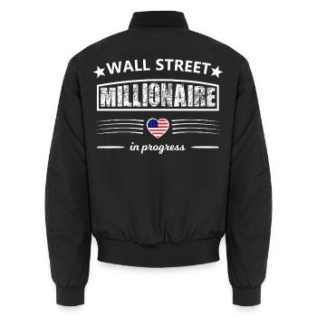 Wall Street Millionär in Bau - Unisex Bomberjacke - Schwarz - Hinten - AI Model Male 185 light (185cm)