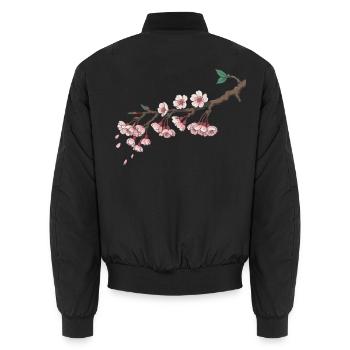 Kirschblüte - Unisex Bomberjacke - Schwarz - Hinten - AI Model Male 185 light (185cm)