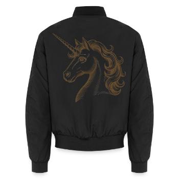 Mystic Unicorn - Unisex Bomberjacke - Schwarz - Hinten - AI Model Male 185 light (185cm)
