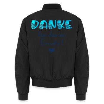 Danke für Einsatz - Unisex Bomberjacke - Schwarz - Hinten - AI Model Male 185 light (185cm)
