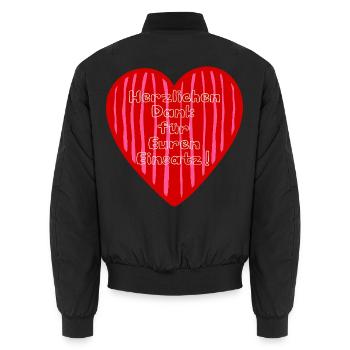 Dankeschöngeschenke Vielen Dank - Unisex Bomberjacke - Schwarz - Hinten - AI Model Male 185 light (185cm)