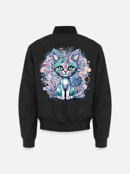 Ute Pastel Fantasy Kitten - Unisex Bomberjacke - Schwarz