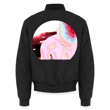 Regenbogen - Unisex Bomberjacke - Schwarz - Hinten - AI Model Male 185 light (185cm)