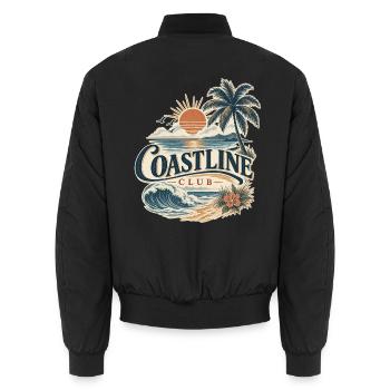 Küsten Club Retro Wellen - Unisex Bomberjacke - Schwarz - Hinten - AI Model Male 185 light (185cm)