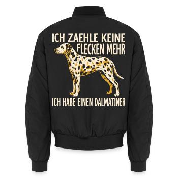 Ich zaehle keine Flecken mehr - Dalmatiner - Unisex Bomberjacke - Schwarz - Hinten - AI Model Male 185 light (185cm)