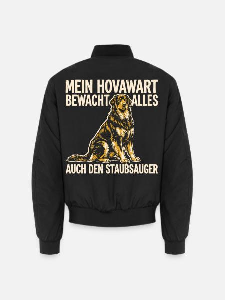 Mein Hovawart bewacht auch den Staubsauger - Unisex Bomberjacke - Schwarz
