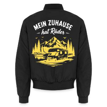 Mein Zuhause hat Räder - Unisex Bomberjacke - Schwarz - Hinten - AI Model Male 185 light (185cm)