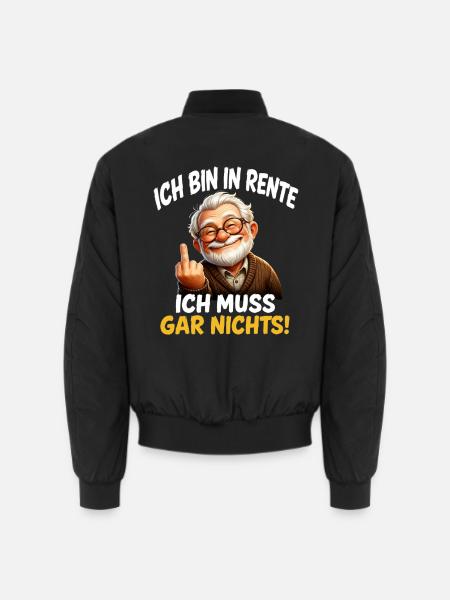 Rentner mit frechem Spruch - Unisex Bomberjacke - Schwarz