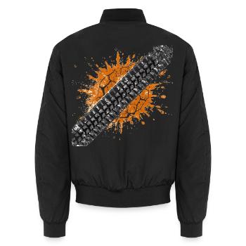 Offroad Reifenprofil Mud Splatter - Unisex Bomberjacke - Schwarz - Hinten - AI Model Male 185 light (185cm)
