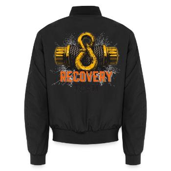 Offroad Recovery Team Seilwinde - Unisex Bomberjacke - Schwarz - Hinten - AI Model Male 185 light (185cm)