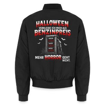 Halloween Benzinpreis Horror - Unisex Bomberjacke - Schwarz - Hinten - AI Model Male 185 light (185cm)