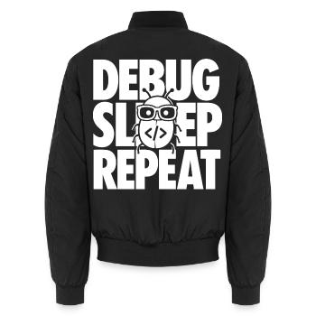 Debugging Programmierer Spruch für IT Nerds - Unisex Bomberjacke - Schwarz - Hinten - AI Model Male 185 light (185cm)