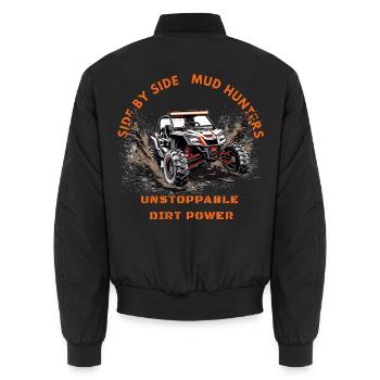 Side by Side Mud Hunter UTV Dirt Power - Unisex Bomberjacke - Schwarz - Hinten - AI Model Male 185 light (185cm)