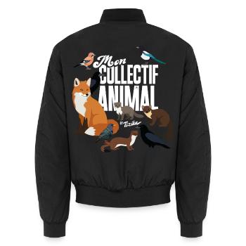 Mein Tierkollektiv - Unisex Bomberjacke - Schwarz - Hinten - AI Model Male 185 light (185cm)
