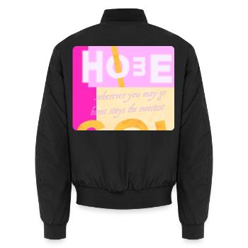 Hope Neon Collage Typo - Unisex Bomberjacke - Schwarz - Hinten - AI Model Male 185 light (185cm)