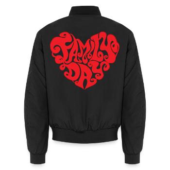Family Day rotes Herz Familienausflug Kinder Zeit - Unisex Bomberjacke - Schwarz - Hinten - AI Model Male 185 light (185cm)