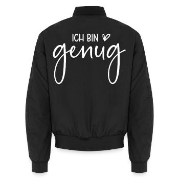 Ich bin genug - Unisex Bomberjacke - Schwarz - Hinten - AI Model Male 185 light (185cm)