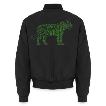 Binärcode Green Matrix Tiger Tech Cyber - Unisex Bomberjacke - Schwarz - Hinten - AI Model Male 185 light (185cm)