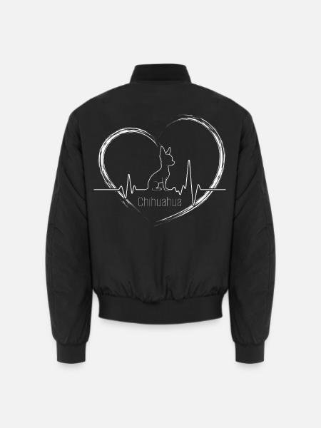 Chihuahua – Kleiner Hund mit großem Herzen - Unisex Bomberjacke - Schwarz