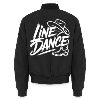Line Dance Liebe - Unisex Bomberjacke - Schwarz - Hinten - AI Model Male 185 light (185cm)