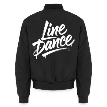 Line Dance Graffiti Motiv - Unisex Bomberjacke - Schwarz - Hinten - AI Model Male 185 light (185cm)