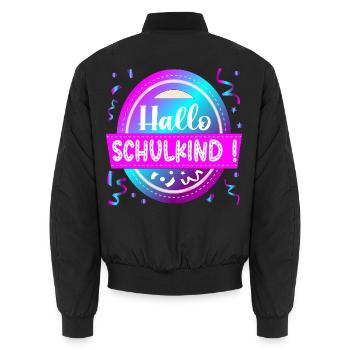 Hallo Schulkind Grundschule - Unisex Bomberjacke - Schwarz - Hinten - AI Model Male 185 light (185cm)