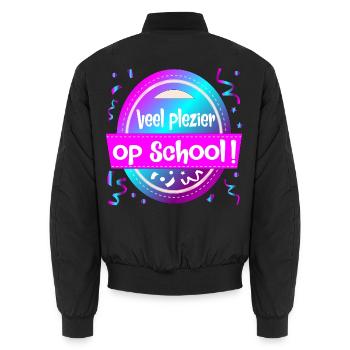 Viel Spaß in der Schule - Unisex Bomberjacke - Schwarz - Hinten - AI Model Male 185 light (185cm)