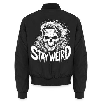Stay Weird Skull Illustration - Unisex Bomberjacke - Schwarz - Hinten - AI Model Male 185 light (185cm)