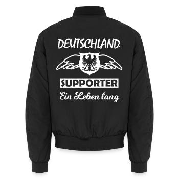 Deutschland Supporter Lebenslang - Unisex Bomberjacke - Schwarz - Hinten - AI Model Male 185 light (185cm)