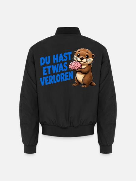 Otter mit Gehirn – Du hast etwas verloren - Unisex Bomberjacke - Schwarz