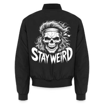 Stay Weird Skull - Unisex Bomberjacke - Schwarz - Hinten - AI Model Male 185 light (185cm)