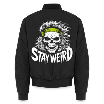 Skull Bandana Stay Weird - Unisex Bomberjacke - Schwarz - Hinten - AI Model Male 185 light (185cm)