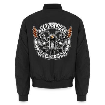 Trike Life Three Wheels No Limits - Unisex Bomberjacke - Schwarz - Hinten - AI Model Male 185 light (185cm)