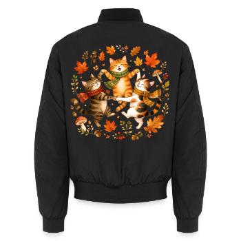Tanzende Herbstkatzen - Unisex Bomberjacke - Schwarz - Hinten - AI Model Male 185 light (185cm)