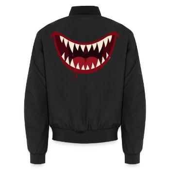 Wildes Grinsen Haibiss - Unisex Bomberjacke - Schwarz - Hinten - AI Model Male 185 light (185cm)