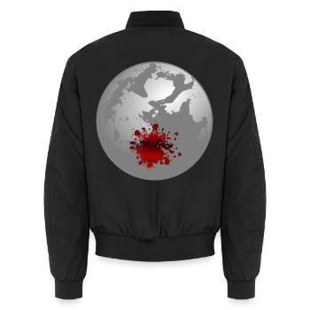 Halloween Mond Blutflecken - Unisex Bomberjacke - Schwarz - Hinten - AI Model Male 185 light (185cm)