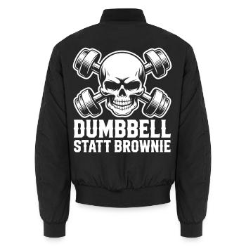 Schädel und Hanteln - Unisex Bomberjacke - Schwarz - Hinten - AI Model Male 185 light (185cm)