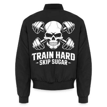 Skull Fitness Power - Unisex Bomberjacke - Schwarz - Hinten - AI Model Male 185 light (185cm)