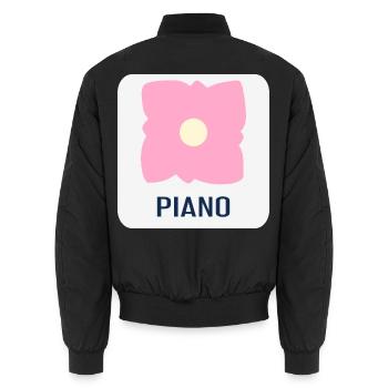 Plan - Unisex Bomberjacke - Schwarz - Hinten - AI Model Male 185 light (185cm)