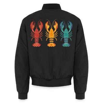 Drei Hummer Punktkunst - Unisex Bomberjacke - Schwarz - Hinten - AI Model Male 185 light (185cm)