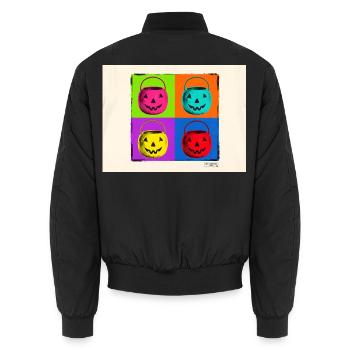 Halloween Candy Buckets Pop Art - Unisex Bomberjacke - Schwarz - Hinten - AI Model Male 185 light (185cm)