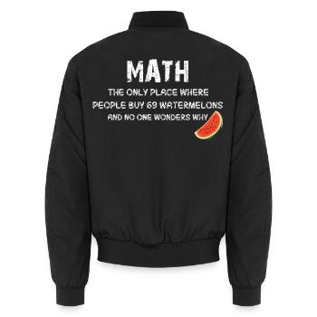 Mathe - Unisex Bomberjacke - Schwarz - Hinten - AI Model Male 185 light (185cm)