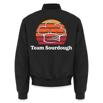 Sauerteig Liebe - Unisex Bomberjacke - Schwarz - Hinten - AI Model Male 185 light (185cm)