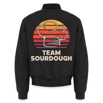 Team Sauerteig - Unisex Bomberjacke - Schwarz - Hinten - AI Model Male 185 light (185cm)