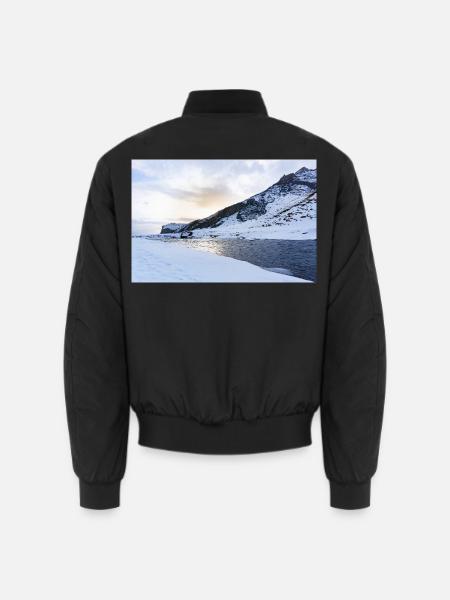 Iceland Winter Landscape - Unisex Bomberjacke - Schwarz